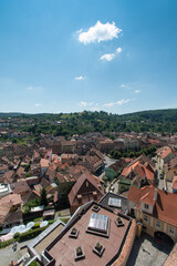 Sighisoara, Mures County, Transylvania, Romania: Panoramic landscape of the old town.
