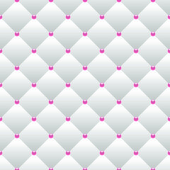 White luxury background with beads and rhombuses. Vector illustration. 