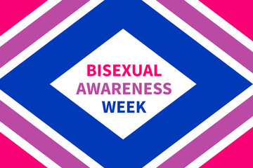 Bisexual Awareness Week typography poster. LGBT community event celebrate on September. Vector template for banners, signs, logo design, card