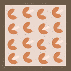 Fortune cookies pattern. Cute and trendy illustration 