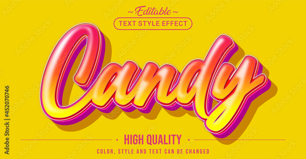 Aufkleber editable text style effect - candy text style theme.