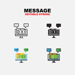Icon set message with different style