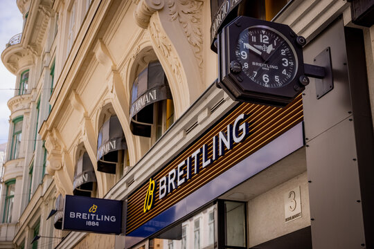 Exclusive Breitling store in the herat of Vienna - VIENNA, AUSTRIA - AUGUST 1, 2021