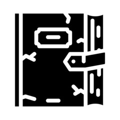 magic book fairy tale glyph icon vector. magic book fairy tale sign. isolated contour symbol black illustration