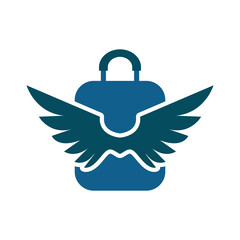Illustration Vector Graphic of Wing Suitcase Logo. Perfect to use for Technology Company