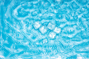 Fototapeta na wymiar Cool, transparent ice in summer