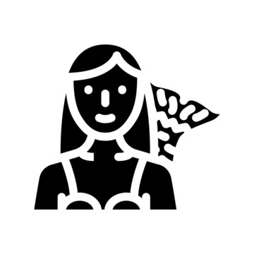 mermaid fantasy character glyph icon vector. mermaid fantasy character sign. isolated contour symbol black illustration