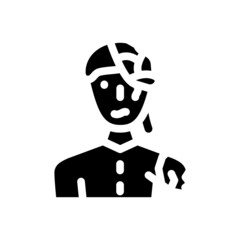 Obraz na płótnie Canvas zombie fantasy character glyph icon vector. zombie fantasy character sign. isolated contour symbol black illustration
