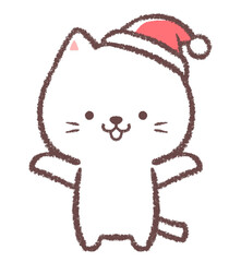 シロネコとクリスマスの帽子