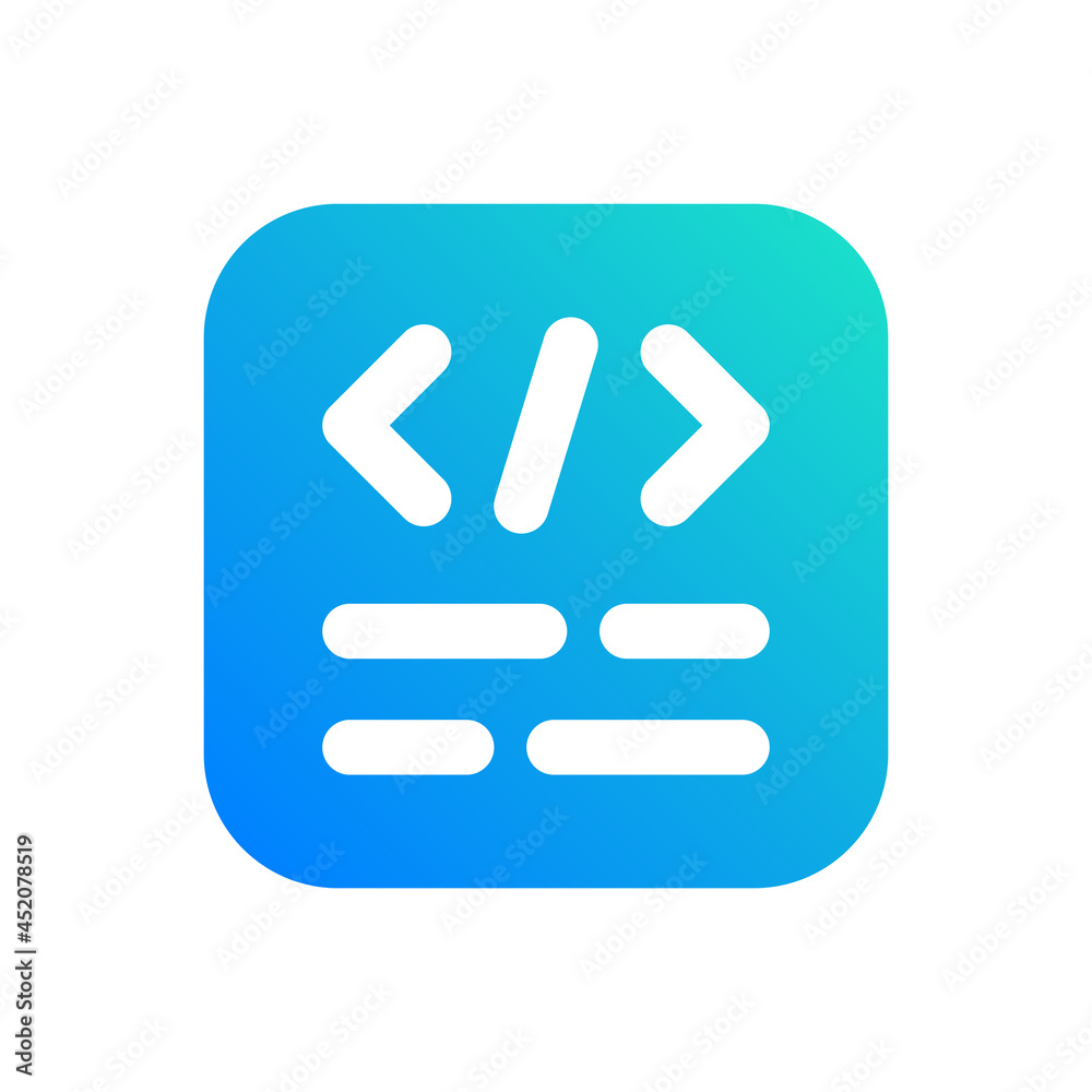 Poster Code icon. Coding symbol vector illustration
