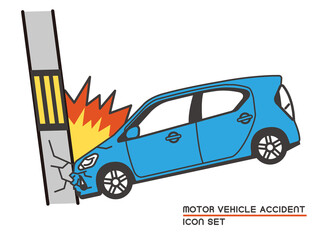 車の災害や事故のベクターイラスト素材 危険 修理 Accident Poster Accide ニワトコ