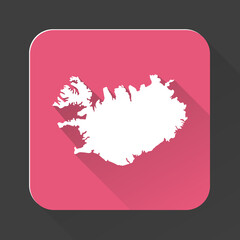 Iceland map with borders isolated on background