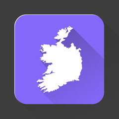 Ireland map with borders isolated on background