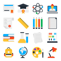 Pack of Learning Flat Icons