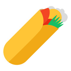 Junk food icon, vector design of tortilla