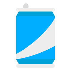 A flat design icon of tin pack