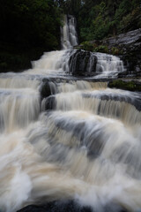 McLean Falls after heavy rain the waterfall is in full flow in the Catlins New Zealand