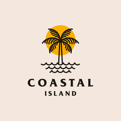 Palm Tree Beach Logo design