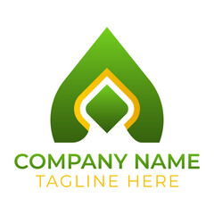 nature logo design for environment company. Leaf logo design with diamond center good for business and corporate with elegant gradient style