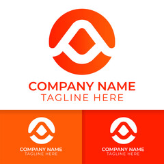 A logo design with red and orange gradient style. A logo design with diamond shape reflect good business and company