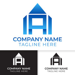 Letter A logo. Architecture and developer logo with letter a negative space. Letter a logo good for real estate company business