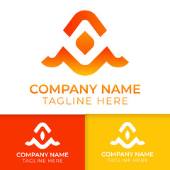 A logo design with gradient style. A logo design with diamond shape reflect good business and company