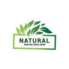Natural products logo design vector template. leaf icon.