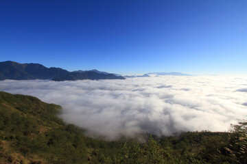 Sea Of Clouds by Mt Hehuanshan and  Qingjing Farm in Taiwan