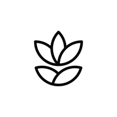 MEDITATION THERAPY LOGO DESIGN VECTOR. MEDITATION TEMPLATE WITH LEAF LOTUS ELEMENTS. MEDITATION LOGO BLACK AND WHITE COLOR. MEDITATION LOGO MODERN MINIMALIST LINE STYLE. SIMPLE LOTUS LOGO. YOGA LOGO