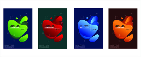 Colorful liquid Abstract Background Pattern Set with Dummy Text for Web Design, Landing Page, and Print Material.