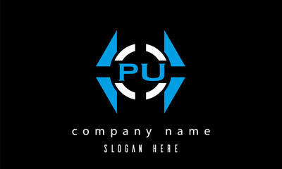 PU creative game logo vector