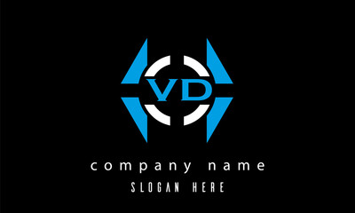 Obraz premium VD creative polygon with circle latter logo design