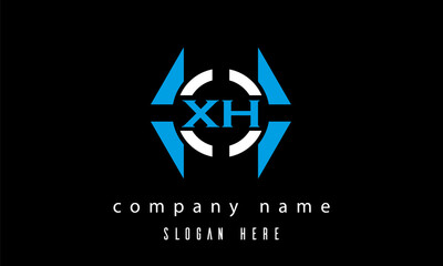 Fototapeta premium XH creative polygon with circle latter logo design