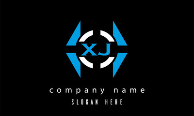 XJ creative polygon with circle latter logo design
