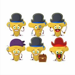 Obraz premium Cartoon character of chanterelle with various pirates emoticons