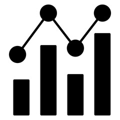 Modern style icon of polyline chart