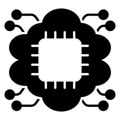 A creative design icon of brain processor