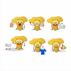 A Rich chanterellemascot design style going shopping