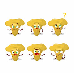 Cartoon character of chanterelle with what expression