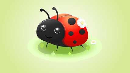 ladybug character illustration vector