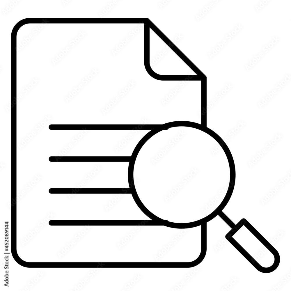 Canvas Prints Paper under magnifying glass, icon of search document