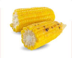 Grilled corn isolated on white background
