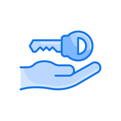 Dollar bag vector blue colours icon style illustration. EPS 10 File