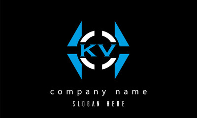 KV creative polygon with circle latter logo design