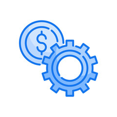 financial settings vector blue colours icon style illustration. EPS 10 File