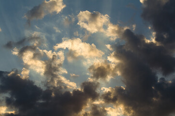 clouds in the rays of sunlight