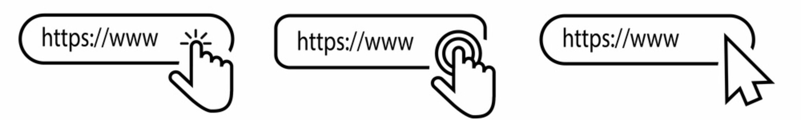 Search bar set. Search bar, search boxes. Web UI elements for browsers with text field and search button