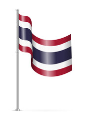 Wavy flag of Thailand