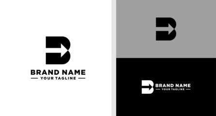LETTER B ARROW LOGO NEGATIVE SPACE EDITABLE