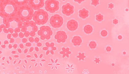 Pink abstract background with pretty flowers.